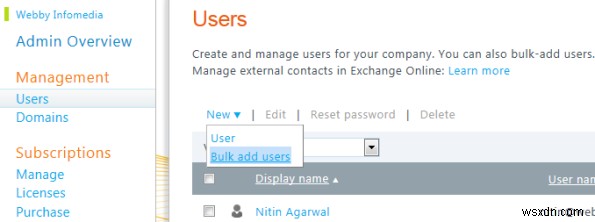 How to add multiple users with bulk import in Office 365