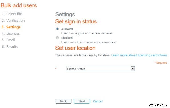 How to add multiple users with bulk import in Office 365