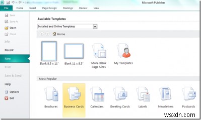 How to create a Business Card using Microsoft Publisher