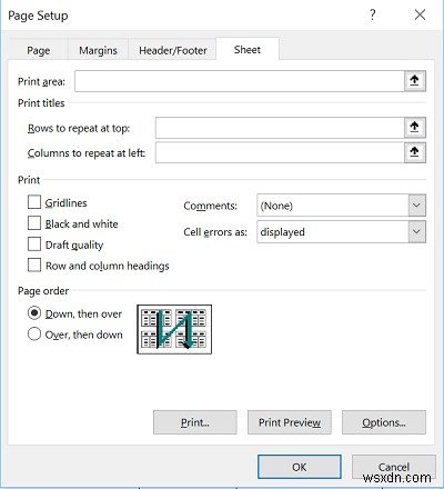 How to select a Row or Column as the Print Title of a Microsoft Excel Report
