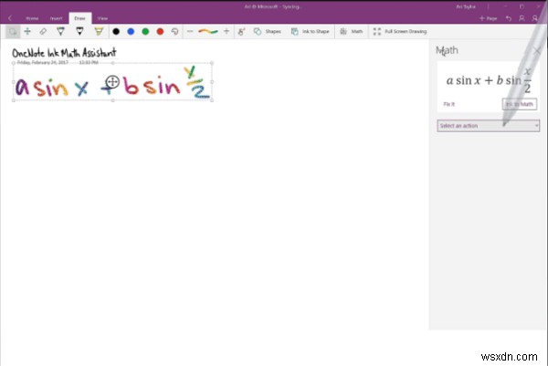 How to Graph An Equation in OneNote for Windows 10