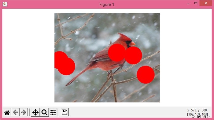 Drawing circles on an image with Matplotlib and NumPy