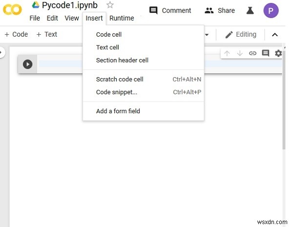How to run Python code on Google Colaboratory?