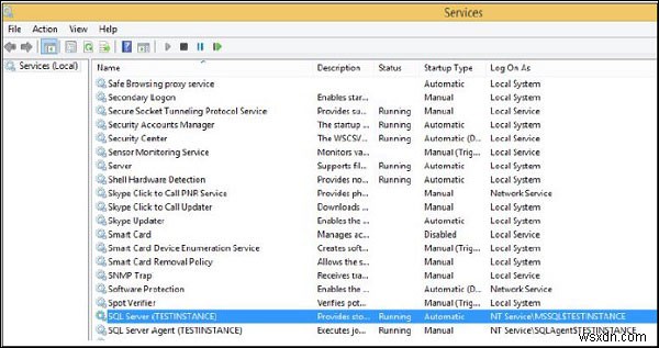 How to start and stop services in MS SQL Server