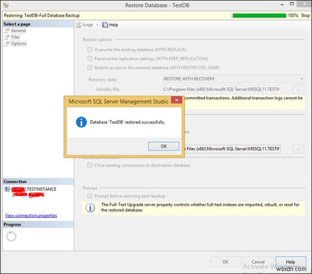 How to recover the database in MS SQL Server