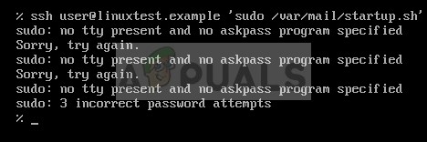 Fixed: sudo: no tty present and no askpass program specified