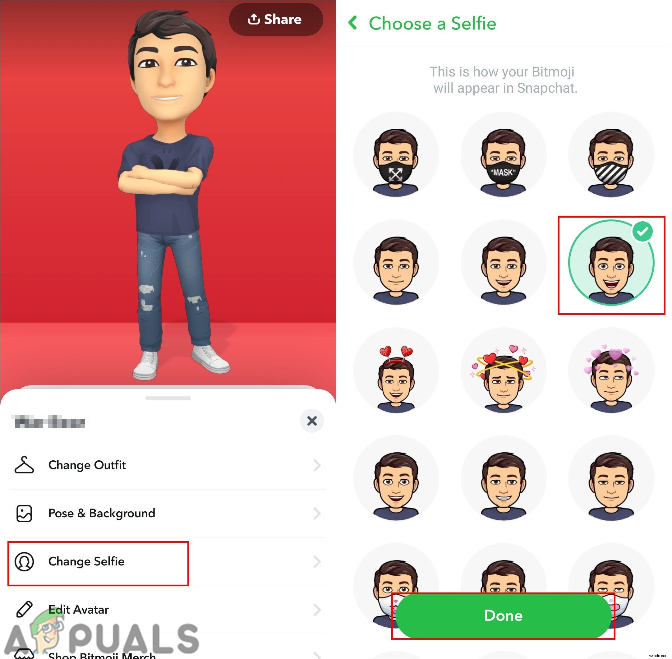 How to Change Bitmoji Expression on Snapchat?