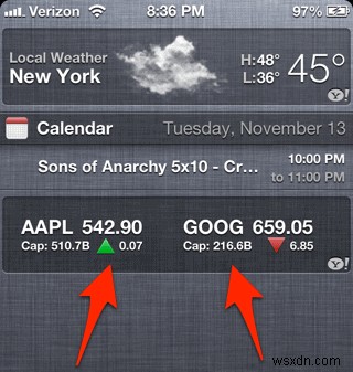 How to Remove Stocks From Your iPhone/iPad Notification Window