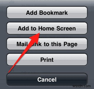 How to save a web site as a web-app on your Home Screen