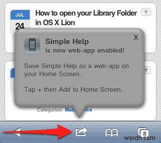 How to save a web site as a web-app on your Home Screen