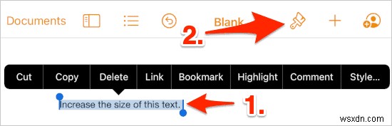 How to Increase the Font Size in Pages for the iPad