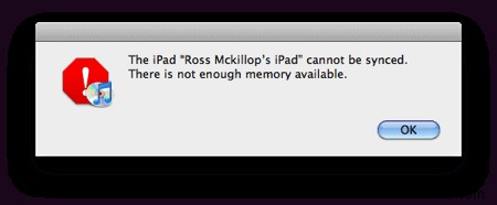 How to Fix the “Not Enough Memory Available” Error Syncing an iPad