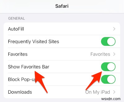 How to Enable the Bookmarks Bar in Safari for the iPad
