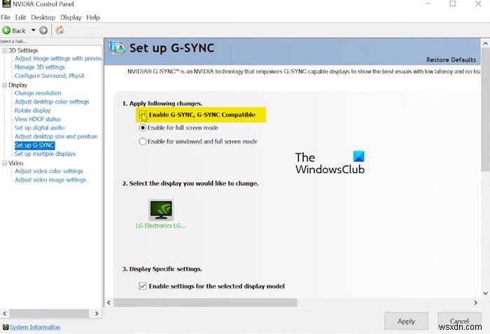 How to enable G-Sync on Windows FreeSync Monitor