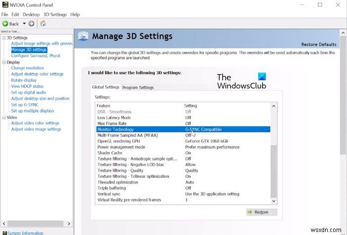How to enable G-Sync on Windows FreeSync Monitor