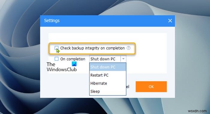 How to validate Windows System Backup Image