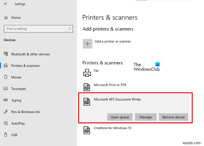 Fix Microsoft XPS Document Writer not working