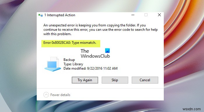 Fix 0x80028CA0 Type Mismatch error when copying Libraries