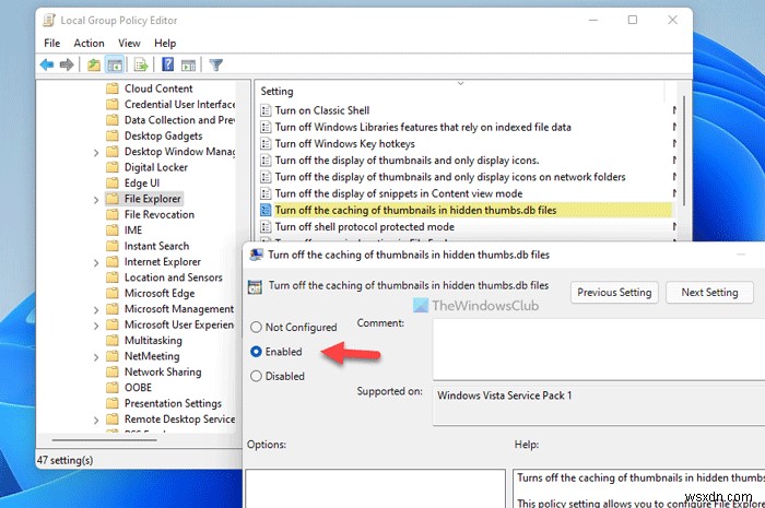 How to disable Windows Thumbs.db files from being created