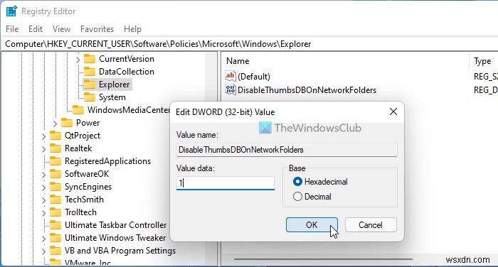 How to disable Windows Thumbs.db files from being created