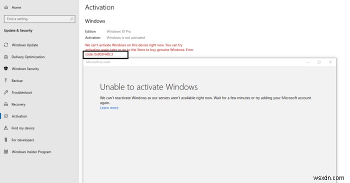 Fix Windows Activation Error 0x803FABC3