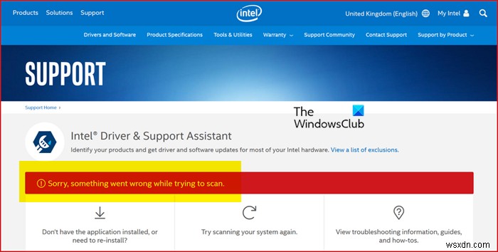 Intel Driver and Support Assistant not working on Windows 11/10