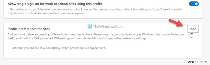 How to automatically switch Profiles for specific sites in Edge