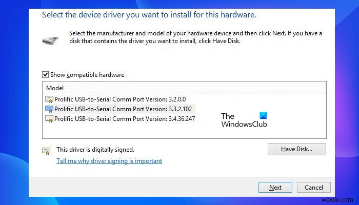 How to install PL2303 (Prolific) driver on Windows 11
