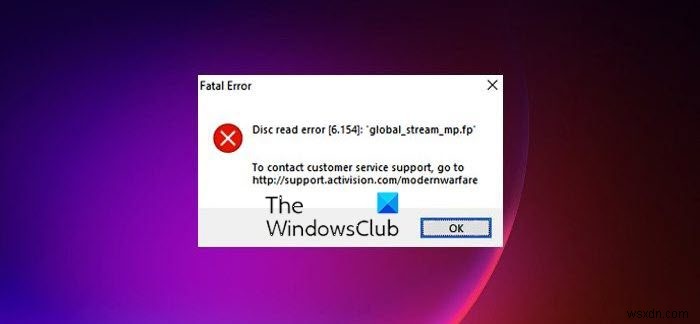Fix Warzone Disc Read Error on Windows PC