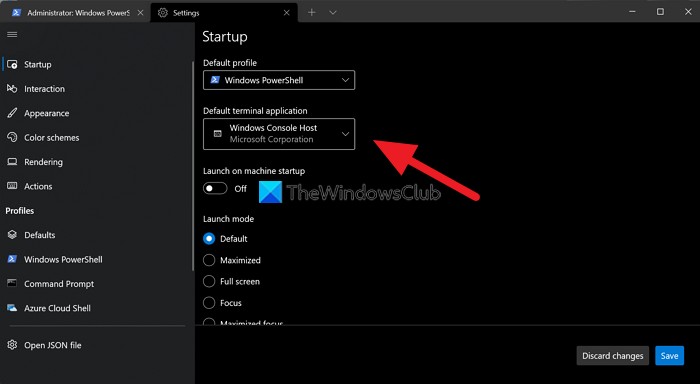 How to change Starting Directory in Windows Terminal