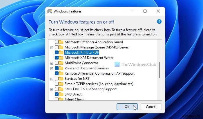 Print to PDF is missing in Windows 11/10 