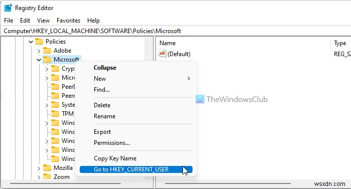 How to switch between HKLM and HKCU quickly in Registry Editor