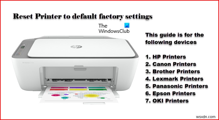 How to reset Printer to default factory settings in Windows 11/10
