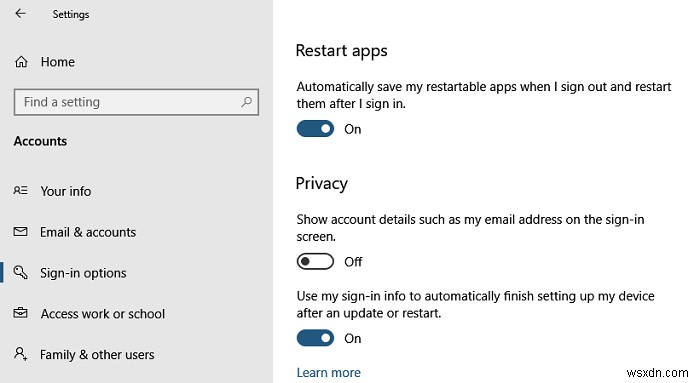 How to automatically restart apps when you sign in again into Windows 11/10