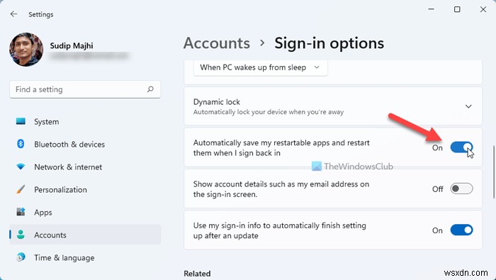 How to automatically restart apps when you sign in again into Windows 11/10