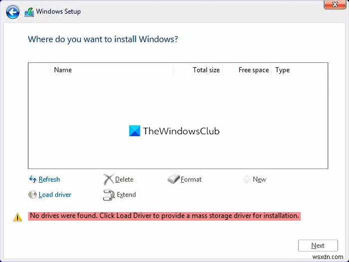 No drives were found during Windows Installation during Setup