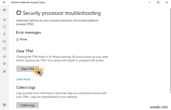 The TPM could not be initialized after BIOS update