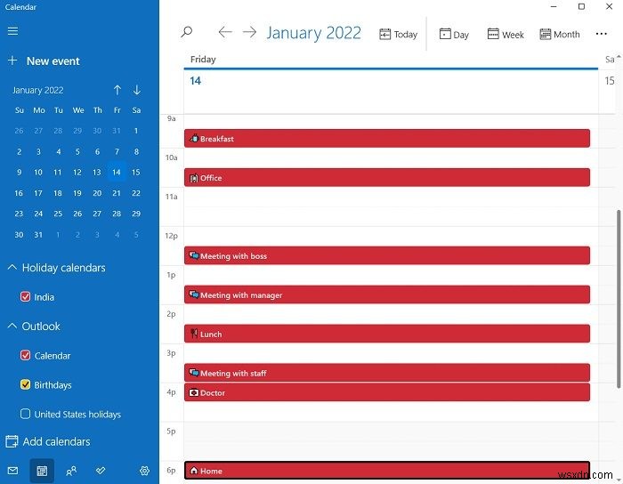 How to use Calendar App in Windows 11 PC