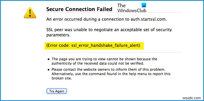 SSL_ERROR_HANDSHAKE_FAILURE_ALERT error [Fixed]