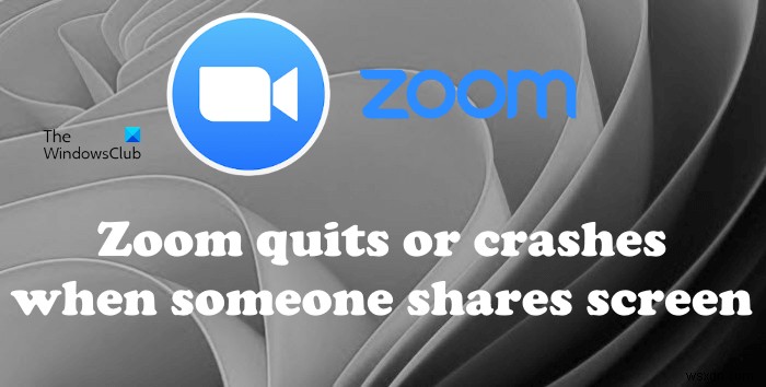 Zoom quits or crashes when someone shares screen on Windows PC