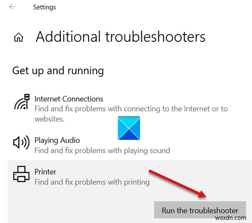 Printer driver was not installed – Element not found