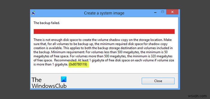 Fix Backup Error 0x81000033 on Windows 11/10