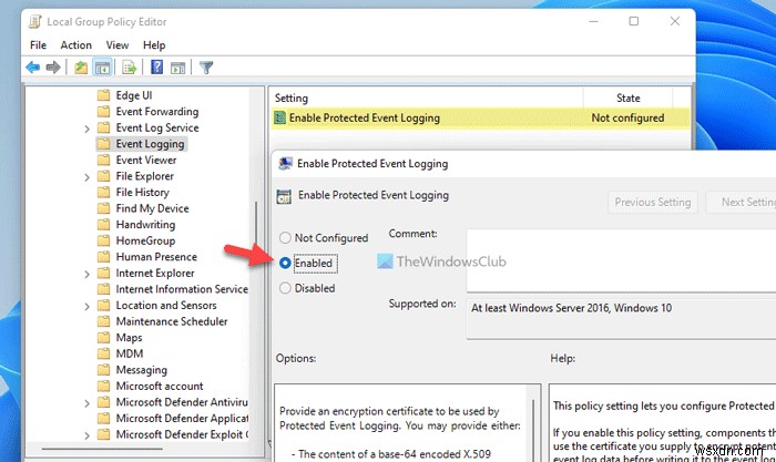 How to enable or disable Protected Event Logging in Windows 11/10