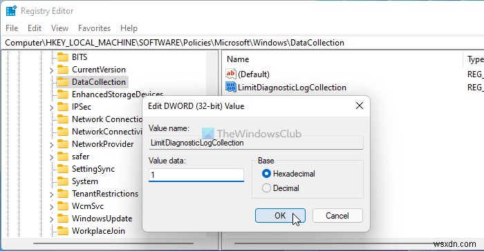 How to limit Diagnostic Log Collection in Windows 11/10