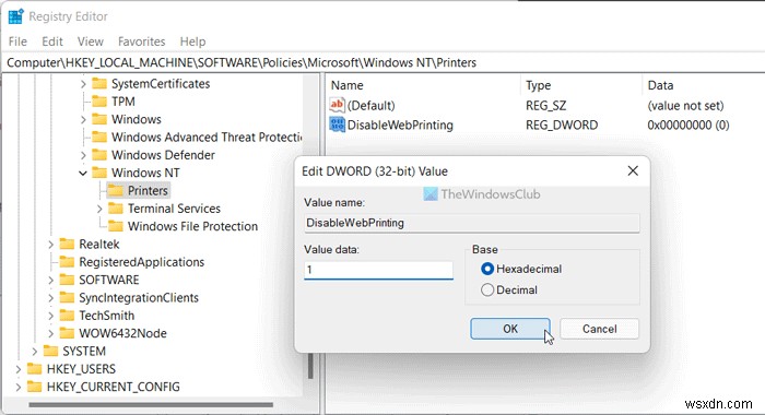 How to turn on or off Internet Printing in Windows 11/10