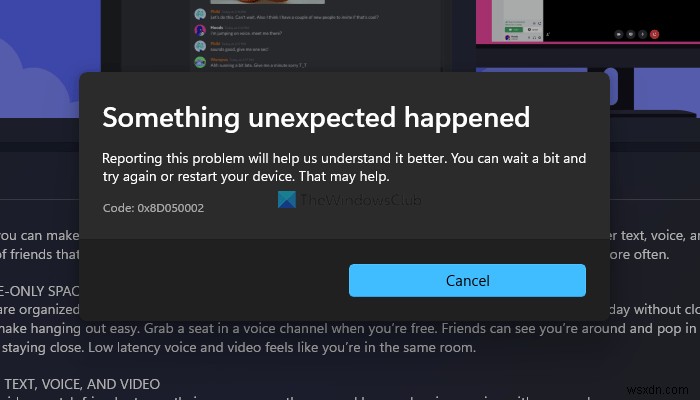 How to fix Microsoft Store error 0x8D050002 in Windows 11/10