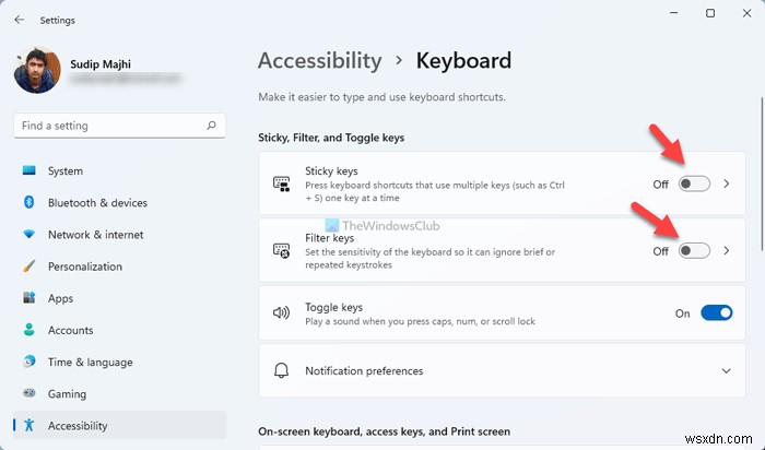 Keyboard making clicking noise and not typing in Windows 11/10