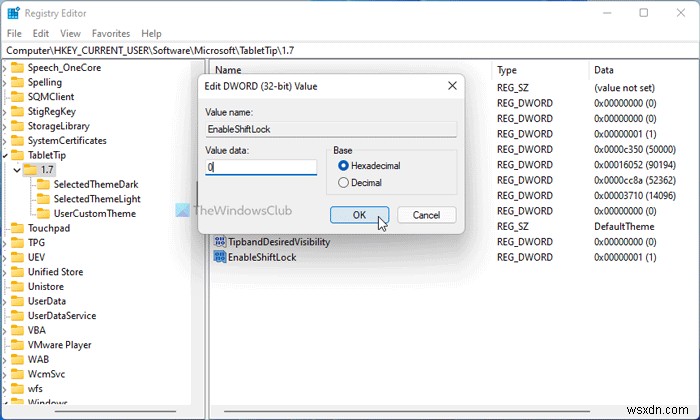 How to Turn on or off Shift Lock on Touch Keyboard in Windows 11/10