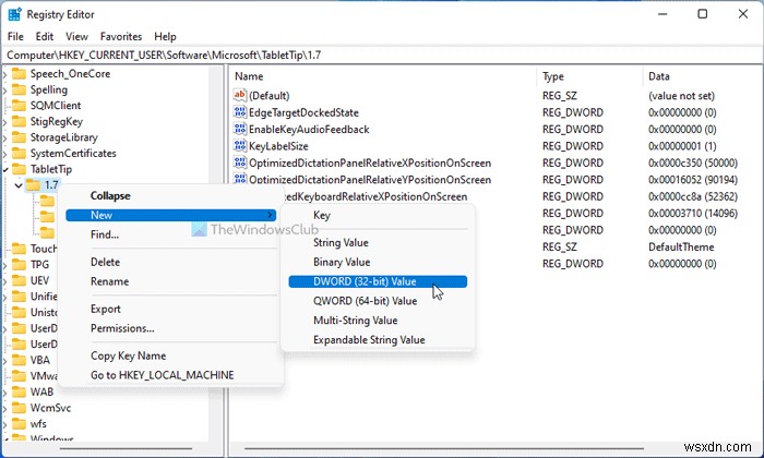 How to stop Touch keyboard from showing Period after double-tapping the Spacebar