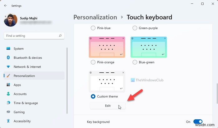 How to create custom theme for Touch keyboard in Windows 11